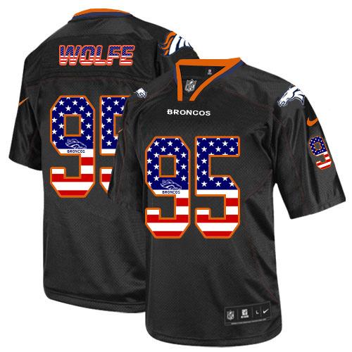Nike Broncos #95 Derek Wolfe Black Men's Stitched NFL Elite USA Flag Fashion Jersey - Click Image to Close